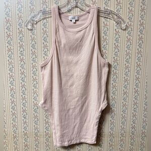 A.L.C. Blush Pink Racerback Cut Out Tank Top Cotton Stretch Size Small